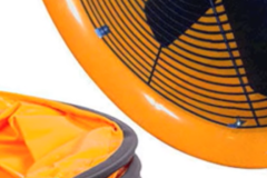 factory floor ducting with axial fan