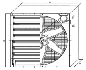 technical box fan drawing